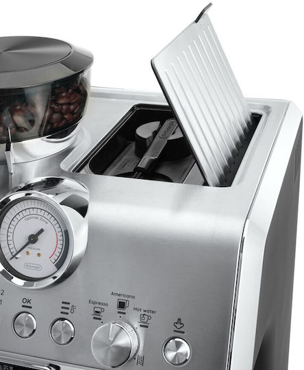 De'Longhi La Specialista Arte Automatic Espresso Machine 1400W 15bar Pressure with Grinding Mill Silver EC9155.MB