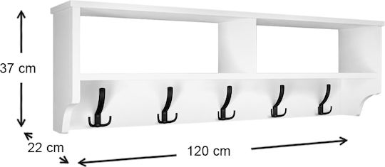 Megapap Soto Ξύλινη Λευκή 10 Θέσεων 120x22x37cm Megapap Soto Ξύλινη Λευκή 10 Θέσεων 120x22x37cm
