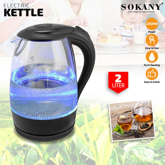 Sokany SK-601 Βραστήρας 2lt 2000W Μαύρος