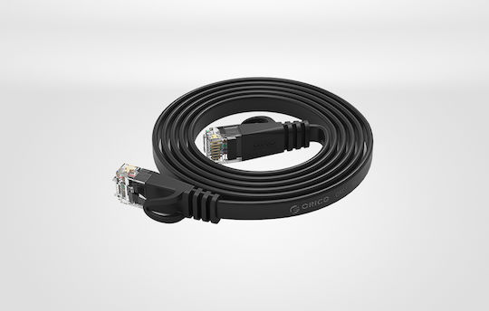 Orico Flat U/UTP Cat.6 (Gigabit) Καλώδιο Δικτύου Ethernet 10m Μαύρο