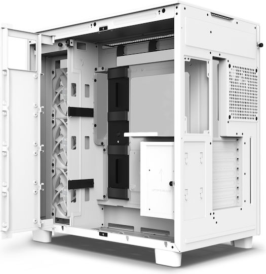 NZXT H9 Flow Gaming Midi Tower Κουτί Υπολογιστή με Πλαϊνό Παράθυρο Λευκό