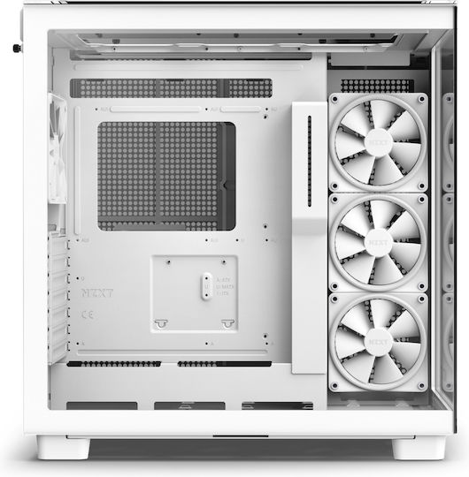 NZXT H9 Elite Геймърско Midi Tower Компютърна Кутия с Страничен Прозорец Бяла