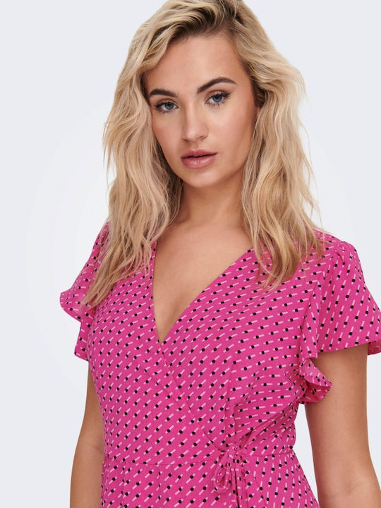 Summer Midi Wrap Dress Very Berry
