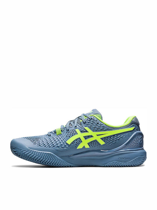 ASICS Gel-Resolution 9 Clay Ανδρικά Παπούτσια Τένις για Χωμάτινα Γήπεδα Steel Blue / Hazard Green