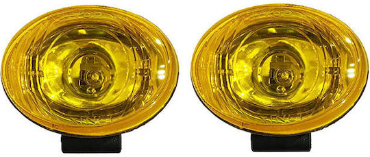 Auto Gs ART 72005 Round Headlights Car Universal with Yellow Lighting 2pcs