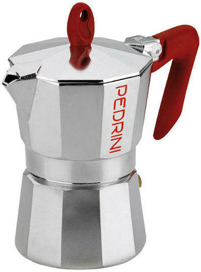 Pedrini Kaffettiera Stovetop Espresso Pot 1 Cup Inox Silver