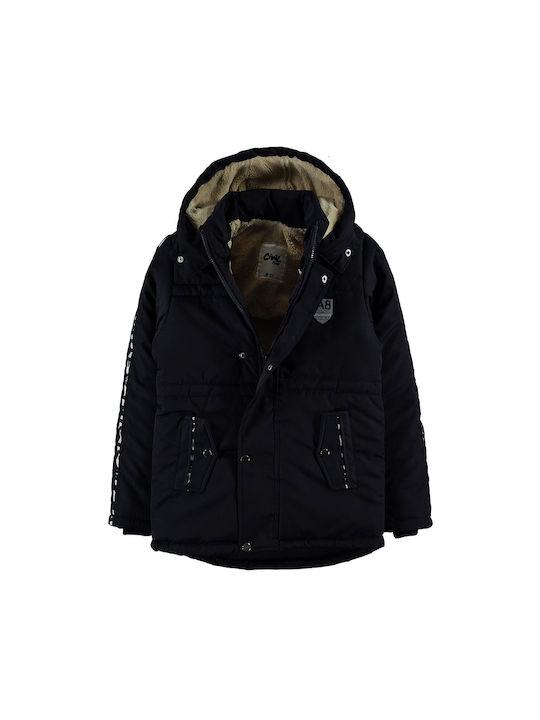 Kids hooded jacket with navy blue lining for boys (10-14 years old)