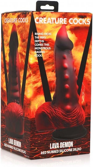 XR Creature Cocks Lava Demon Дилдо с тестиси Червен
