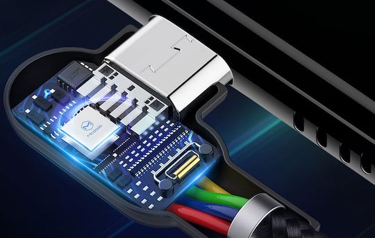 Mcdodo CA-5772 Geflochten / LED USB 2.0 auf Micro-USB-Kabel Schwarz 1.8m (CA-5772) 1Stück