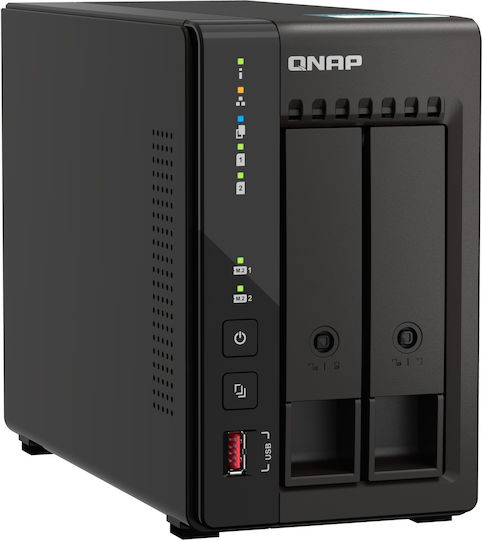 QNap TS-253E NAS με 2 θέσεις για HDD/SSD και 2 θύρες Ethernet