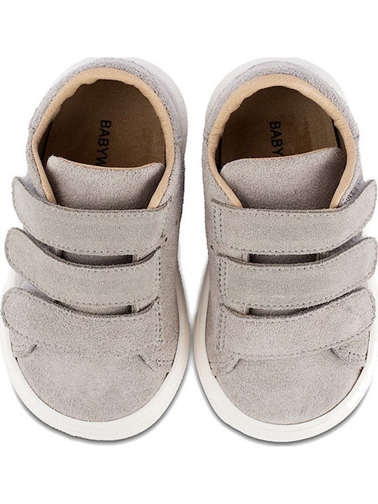 Babywalker Βαπτιστικά Δερμάτινα Sneakers Γκρι