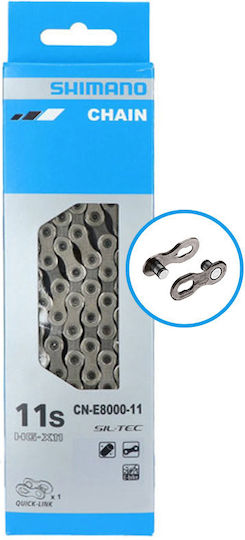 Shimano CN-E8000 Αλυσίδα Ποδηλάτου 11 Ταχυτήτων 116L Ασημί