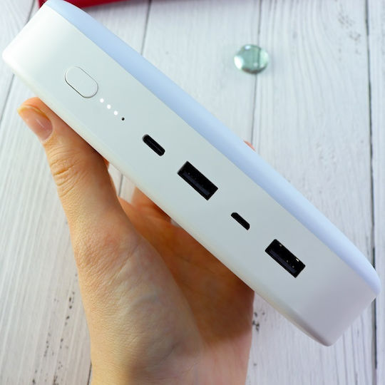 Borofone DBT07 Lighting Power Bank 10000mAh mit 2 USB-A Anschlüssen Weiß
