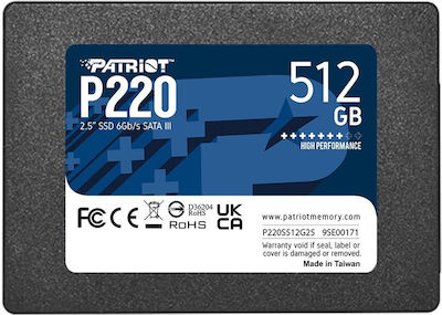 Patriot P220 SSD 512GB 2.5'' SATA III