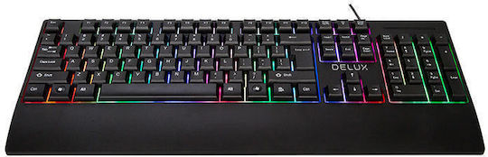 Delux K9852 Gaming Πληκτρολόγιο με RGB φωτισμό (Αγγλικό US)