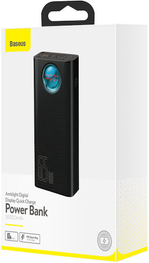 Baseus Amblight Overseas Edition Power Bank 30000mAh 65W с 4 USB-A порта и USB-C порт Power Delivery Черен