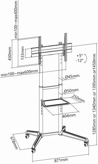 Sbox FS-400 Βάση Τηλεόρασης Δαπέδου έως 70" και 40kg