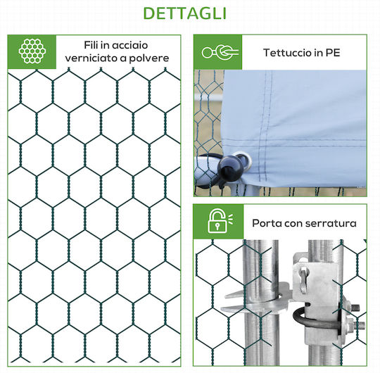 Pawhut Geflügelstall aus verzinktem Stahl L3 x B2 x H2m.