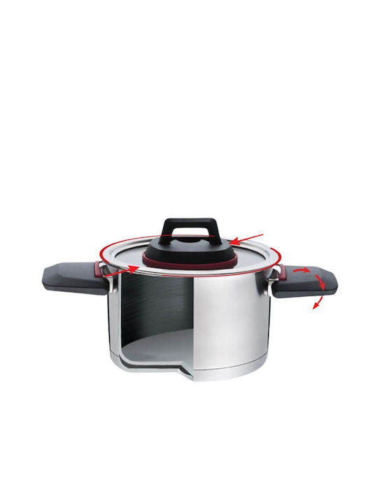 Maestro Pots Set of Stainless Steel with No Coating Silver 6pcs