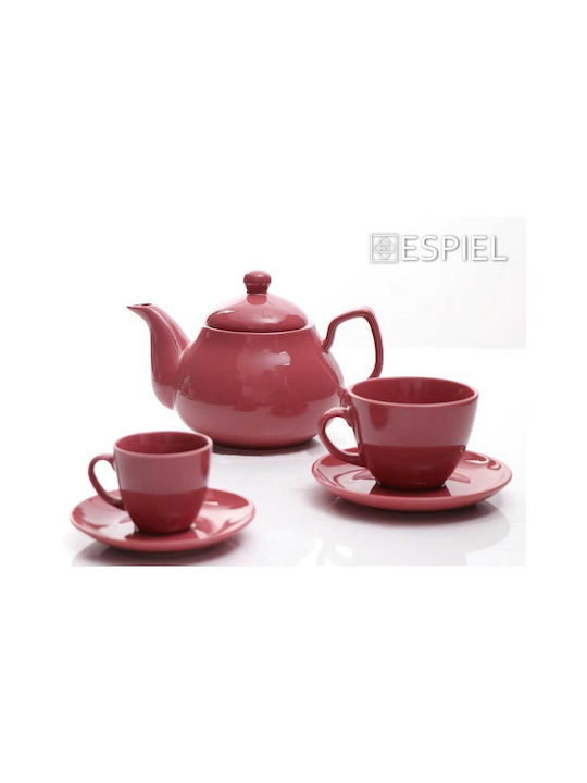 Espiel Essentials Ceramic Cappuccino Cup Set 220ml Pomegranate