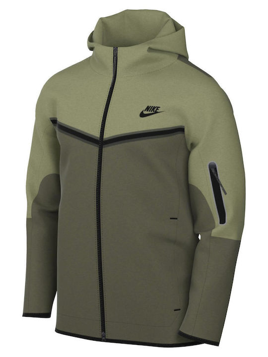 Sportswear Tech Fleece Ζακέτα με Κουκούλα Χακί