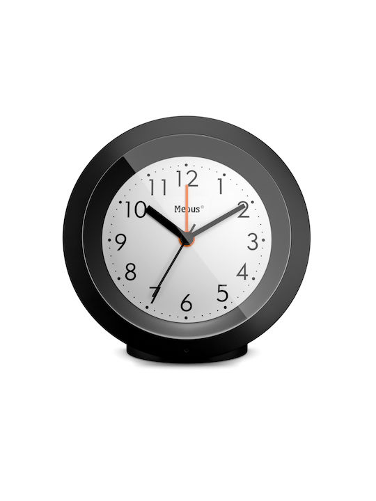 Mebus Silent Tabletop Clock with Indicators Plastic with Alarm Clock Black 25628