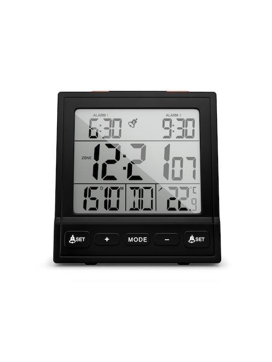 Mebus Tabletop Digital Clock with Alarm Black 25581