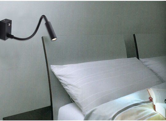 Gekas Snake Modern Leuchte Wand mit Integrierter LED und Warmweißes Licht Schwarz 10cm
