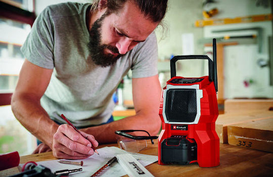 Einhell TC-RA 18 Li BT Solo Φορητό Ραδιόφωνο Επαναφορτιζόμενο με Bluetooth Κόκκινο