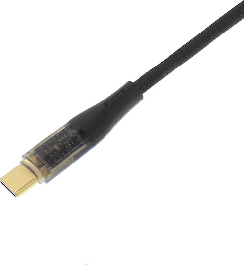 KLGO S-56 Braided USB 2.0 Cable USB-C male - USB-C 66W PD Μαύρο 1m
