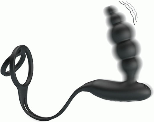 Pretty Love Penis Rings & Vibrating Plug Πρωκτικός Δονητής με Δυνατότητα Ασύρματης Λειτουργίας Μαύρος