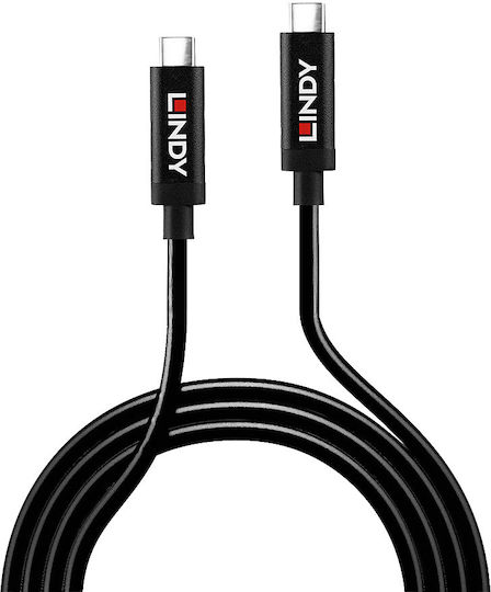 Lindy USB 3.2 Video Cable USB-C male - USB-C 60W PD Μαύρο 3m 43348