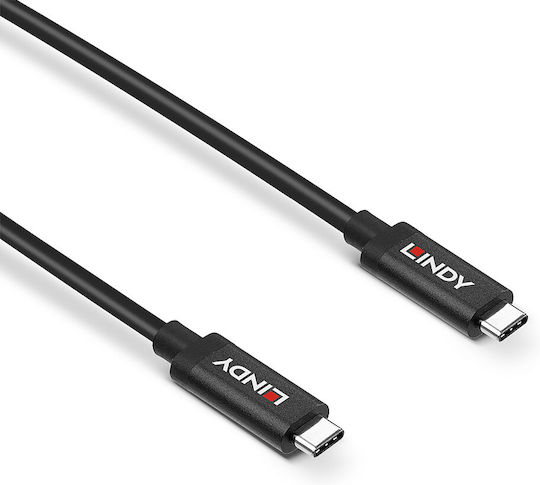 Lindy USB 3.2 Video Cable USB-C male - USB-C 60W PD Μαύρο 3m 43348