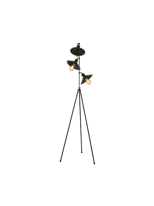 ArteLibre Vile Floor Lamp H172xW52cm. with Socket for Bulb E27 Black