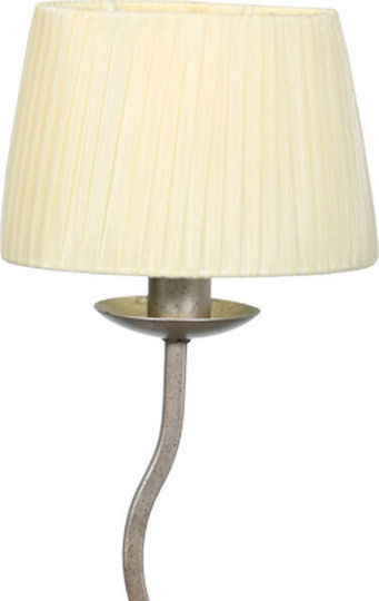 Gekas Shade Metal Lampă de masă pentru Soclu E27 cu Abajur Bej și Bază Argintiu Gekas Shade Metal Lampă de masă pentru Soclu E27 cu Abajur Bej și Bază Argintiu