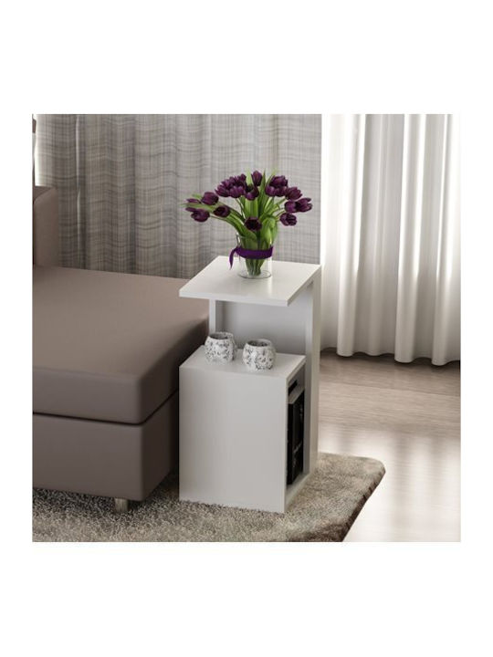 Rectangular Side Table Dawn Wooden White W35xL29.5xH60cm