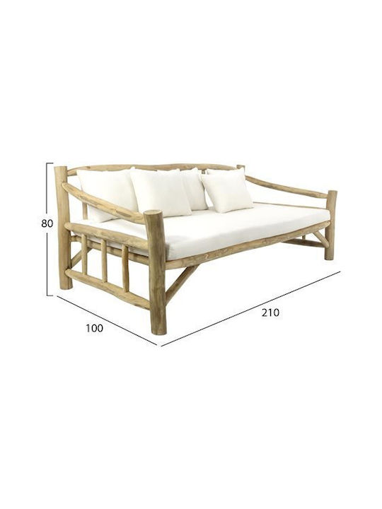 Torc Tree-Seater Sofa Outdoor Wooden with Pillows 210x100x80cm