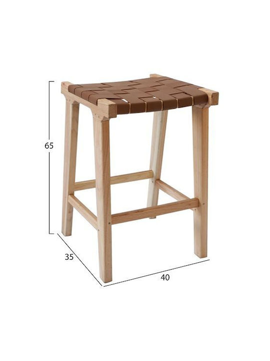 Stool Bar Wooden Natural 40x35x65cm