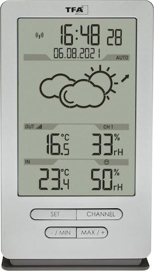 TFA Xena Wireless Digital Weather Station Tabletop Silver