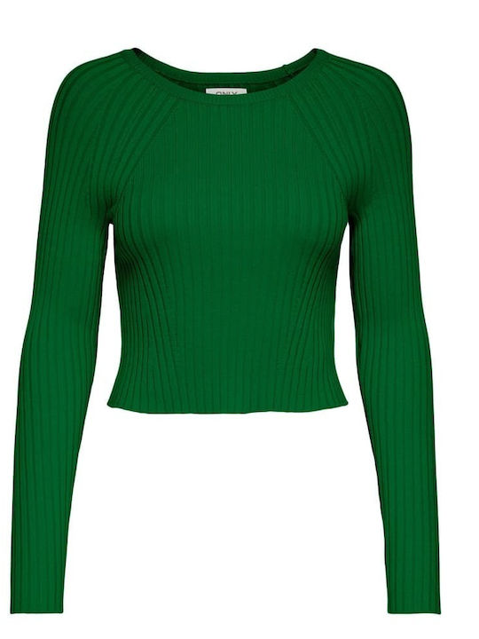 Meddi Women's Long Sleeve Crop Sweater Green