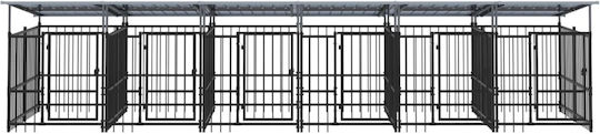 vidaXL Metallisches Hundepark 588x198x128cm Schwarz