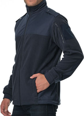 Fleece Jacket with epaulettes Navy Blue | Greek Forces