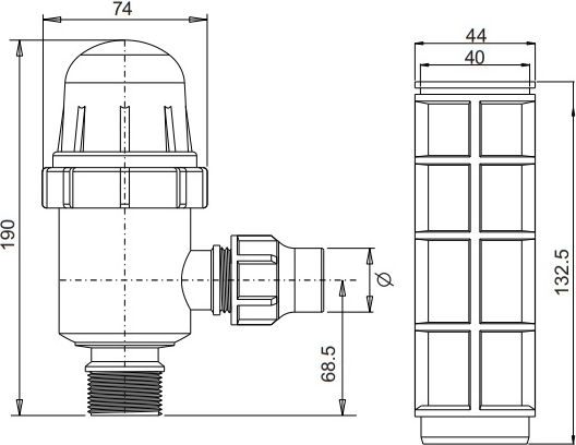 Palaplast 3391/0825 Inline-Filter 1 "x Φ25 80Mesh