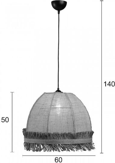 ArkoLight Lustră Bej cu frânghie pentru Dulie E27 60x140cm.