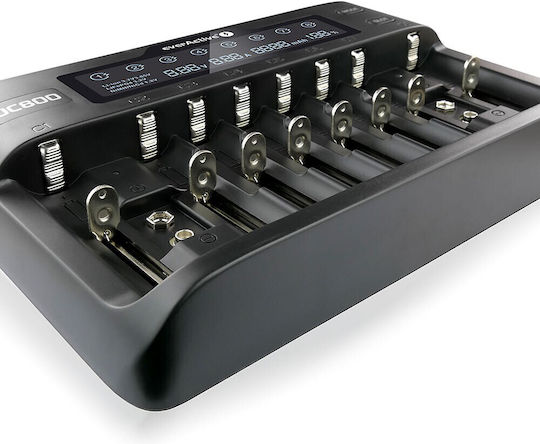 everActive UC-800 Ladegerät 8 Batterien Li-Ion/Ni-MH Größe AA/AAA/D/18650/16340/26650/14500