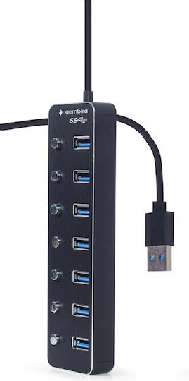 Gembird USB-Hub 7 Anschlüsse USB 3.1 mit Anschluss an einen Computer USB-A