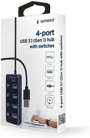 Gembird Hub 4 Porturi USB 3.1 Cu Conectare USB-A