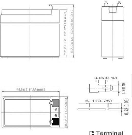 NOD UPS Battery with Capacity 1.3Ah and Voltage 12V 141-0144 1pcs