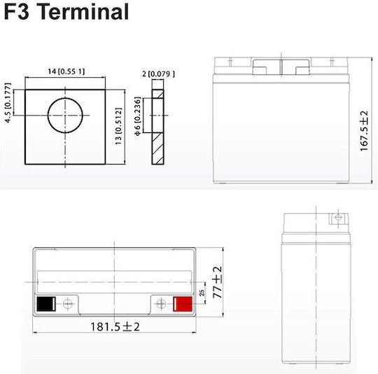 Ultracell UL 18-12 Μπαταρία UPS με Χωρητικότητα 18Ah και Τάση 12V 1τμχ