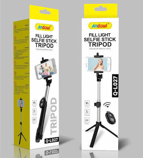 Andowl Selfie Stick Τρίποδο Κινητού Bluetooth Μαύρο